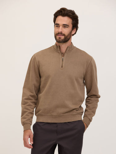 Zack Mineral Wash Heavy Terry Quarter Zip Mens Outerwear Sweatshirt Threads 4 Thought