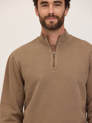 Zack Mineral Wash Heavy Terry Quarter Zip Mens Outerwear Sweatshirt Threads 4 Thought