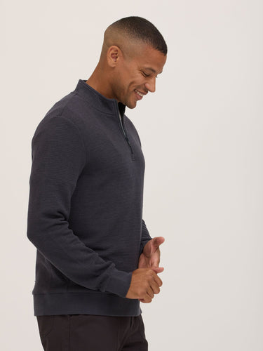 Dan Waffle Knit Quarter Zip Mens Outerwear Sweatshirt Threads 4 Thought