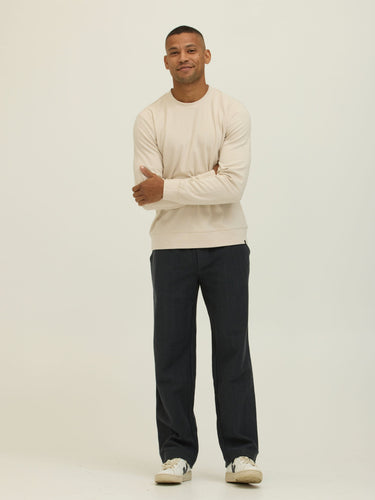 Corey Fleeced Rib Crew Pullover Mens Outerwear Sweatshirt Threads 4 Thought