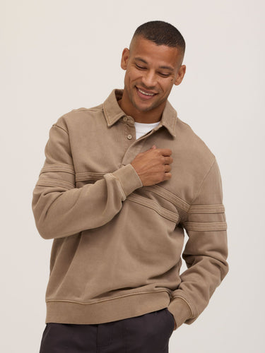 Owen Mineral Wash Heavy Terry Rugby Pullover Mens Outerwear Sweatshirt Threads 4 Thought
