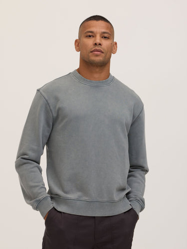 Dallas Mineral Wash Cotton Blend Terry Relaxed Crew Pullover Mens Outerwear Sweatshirt Threads 4 Thought