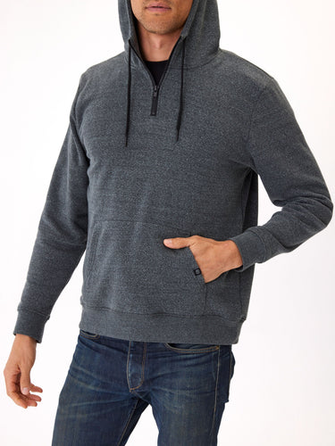 Triblend Breton Half Zip Hoodie Mens Outerwear Sweatshirt Threads 4 Thought