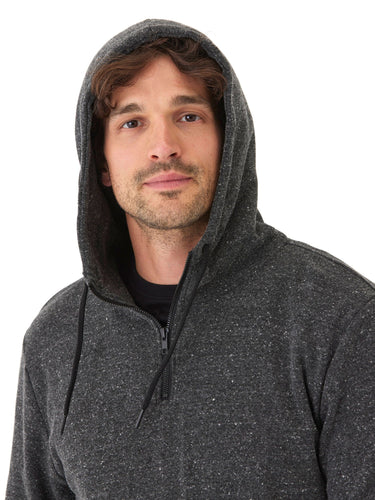 Triblend Breton Half Zip Hoodie Mens Outerwear Sweatshirt Threads 4 Thought
