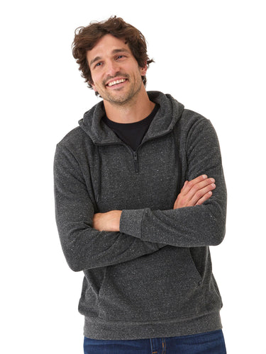 Triblend Breton Half Zip Hoodie Mens Outerwear Sweatshirt Threads 4 Thought