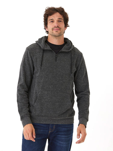 Triblend Breton Half Zip Hoodie Mens Outerwear Sweatshirt Threads 4 Thought