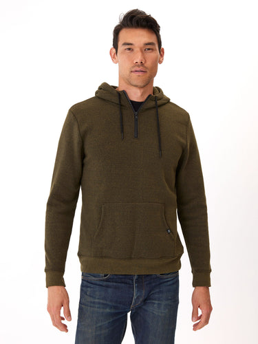 Triblend Breton Half Zip Hoodie Mens Outerwear Sweatshirt Threads 4 Thought