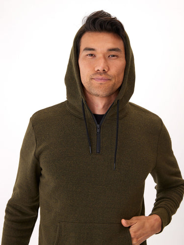 Triblend Breton Half Zip Hoodie Mens Outerwear Sweatshirt Threads 4 Thought