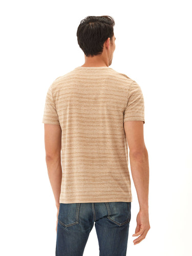 Stripe Triblend Jersey Crew Tee Mens Tops Tshirt Short Threads 4 Thought