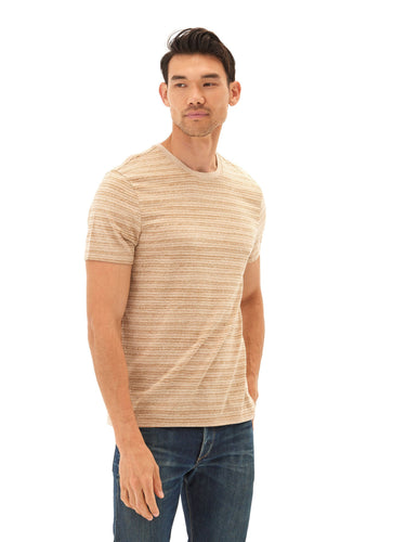 Stripe Triblend Jersey Crew Tee Mens Tops Tshirt Short Threads 4 Thought