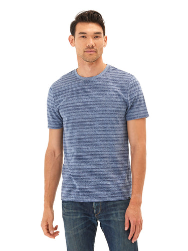 Stripe Triblend Jersey Crew Tee Mens Tops Tshirt Short Threads 4 Thought