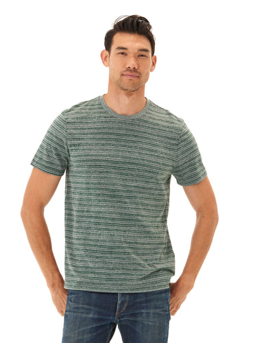 Stripe Triblend Jersey Crew Tee Mens Tops Tshirt Short Threads 4 Thought