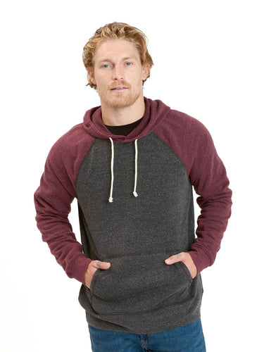 Colorblock Raglan Triblend Hoodie Mens Outerwear Sweatshirt Threads 4 Thought