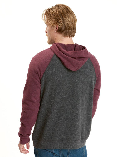 Colorblock Raglan Triblend Hoodie Mens Outerwear Sweatshirt Threads 4 Thought