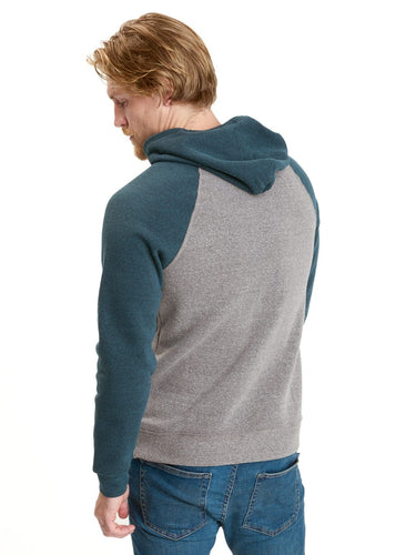 Colorblock Raglan Triblend Hoodie Mens Outerwear Sweatshirt Threads 4 Thought