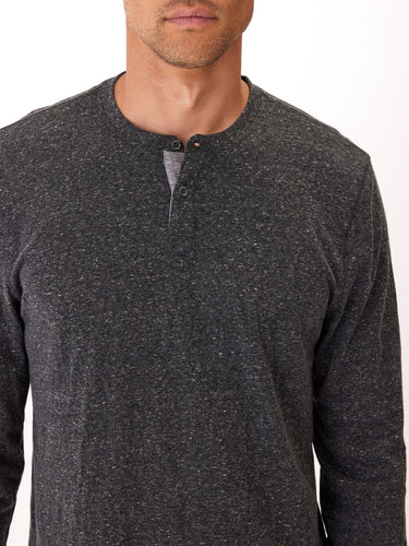 Long Sleeve Triblend 2-Button Henley Mens Tops Tshirt Long Threads 4 Thought