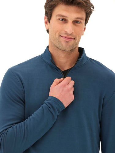 Kace Modal Terry 1/4-Zip Mock Neck Mens Outerwear Sweatshirt Threads 4 Thought