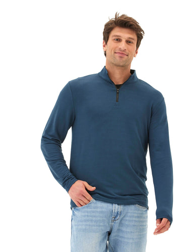 Kace Modal Terry 1/4-Zip Mock Neck Mens Outerwear Sweatshirt Threads 4 Thought