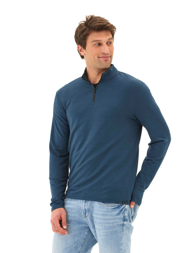 Kace Modal Terry 1/4-Zip Mock Neck Mens Outerwear Sweatshirt Threads 4 Thought