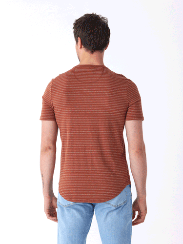Stripe Triblend Jersey Short Sleeve Henley Mens Tops Tshirt Short Threads 4 Thought