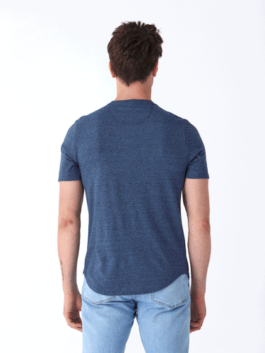 Black Fleck Triblend Henley Mens Tops Tshirt Short Threads 4 Thought