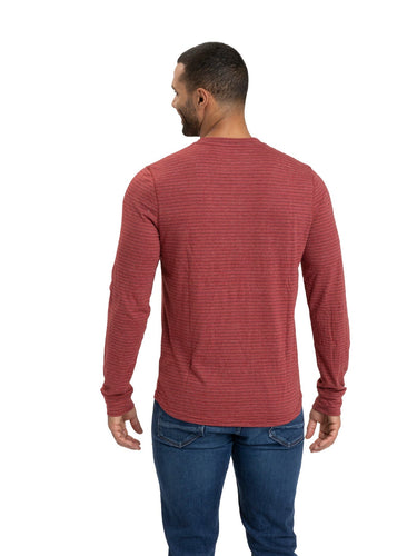 Stripe Triblend Long Sleeve Henley Mens Tops Tshirt Long Threads 4 Thought