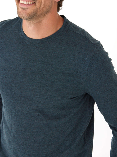 Black Fleck Triblend Long Sleeve Crew Mens Tops Tshirt Long Threads 4 Thought