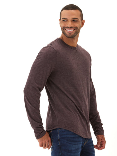 Black Fleck Triblend LS Crew Threads 4 Thought