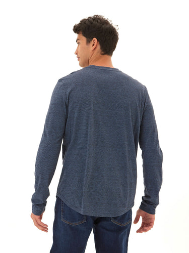 Black Fleck Triblend Long Sleeve Crew Mens Tops Tshirt Long Threads 4 Thought