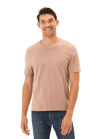Slub Jersey V-Neck Tee Mens Tops Tshirt Short Threads 4 Thought