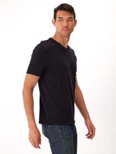 Short Sleeve Slub V-Neck Tee Mens Tops Tshirt Short Threads 4 Thought