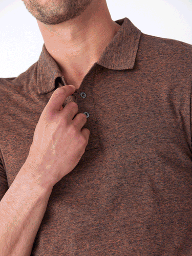 Black Fleck Triblend Jersey Polo Mens Tops Tshirt Short Threads 4 Thought