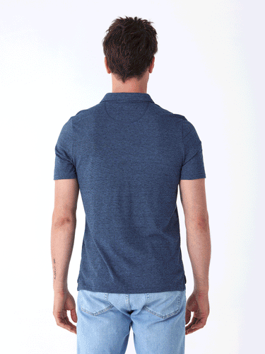 Black Fleck Triblend Jersey Polo Mens Tops Tshirt Short Threads 4 Thought