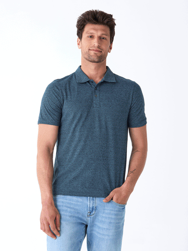 Black Fleck Triblend Jersey Polo Mens Tops Tshirt Short Threads 4 Thought