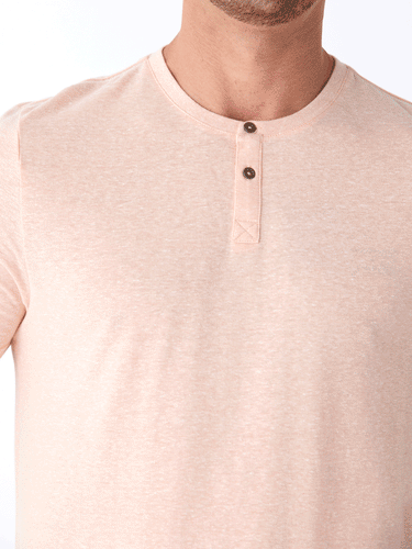 Baseline Triblend 2-Button SS Henley Mens Tops Tshirt Short Threads 4 Thought