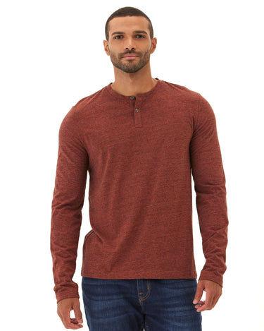 Braeden Black Fleck LS Triblend Henley Mens Tops Tshirt Long Henley Threads 4 Thought