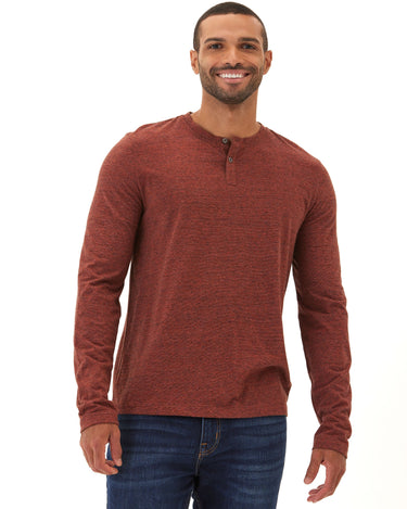 Braeden Black Fleck LS Triblend Henley Mens Tops Tshirt Long Henley Threads 4 Thought