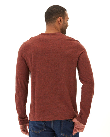 Braeden Black Fleck LS Triblend Henley Mens Tops Tshirt Long Henley Threads 4 Thought