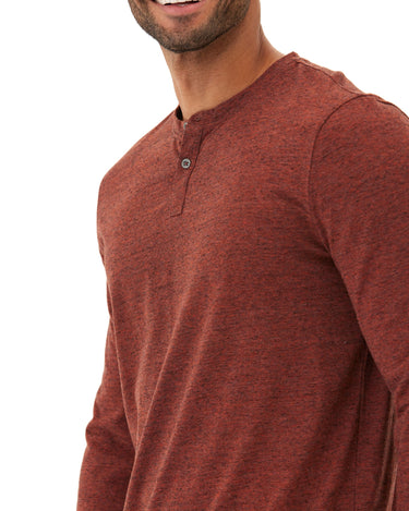 Braeden Black Fleck LS Triblend Henley Mens Tops Tshirt Long Henley Threads 4 Thought