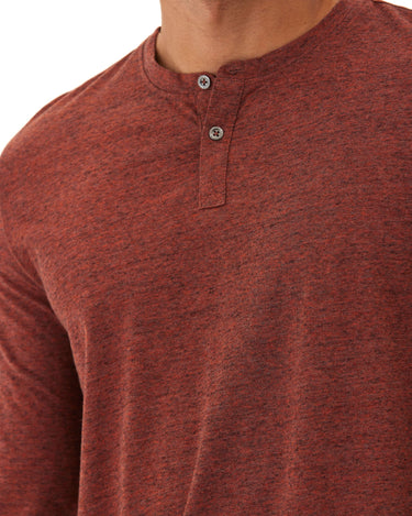 Braeden Black Fleck LS Triblend Henley Mens Tops Tshirt Long Henley Threads 4 Thought