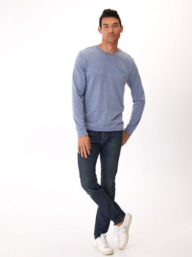 Embroidery Long Sleeve Triblend Crew Mens Tops Tshirt Long Threads 4 Thought