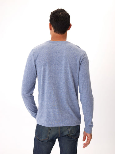 Embroidery Long Sleeve Triblend Crew Mens Tops Tshirt Long Threads 4 Thought