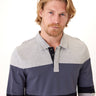 Jabari Pique Colorblock Stripe LS Polo Mens Tops Tshirt Long Threads 4 Thought 