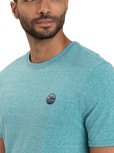 Mountain Nature Embroidery Tee Mens Tops Tshirt Short Threads 4 Thought