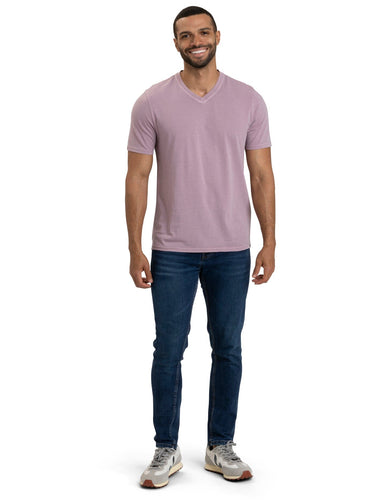 Mineral Wash Jersey V-Neck Tee Mens Tops Tshirt Short Threads 4 Thought