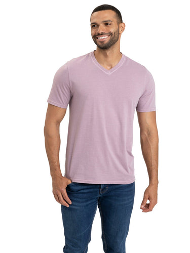 Mineral Wash Jersey V-Neck Tee Mens Tops Tshirt Short Threads 4 Thought