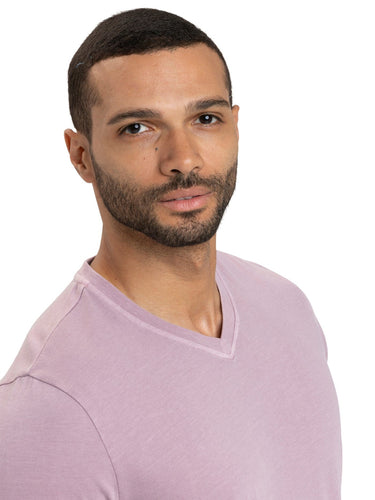 Mineral Wash Jersey V-Neck Tee Mens Tops Tshirt Short Threads 4 Thought