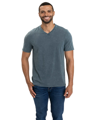 Mineral Wash Jersey V-Neck Tee Mens Tops Tshirt Short Threads 4 Thought