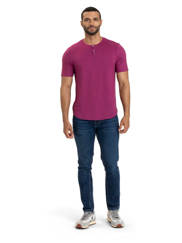 Frederick Luxe Jersey 2 Button Henley Mens Tops Tshirt Short Threads 4 Thought