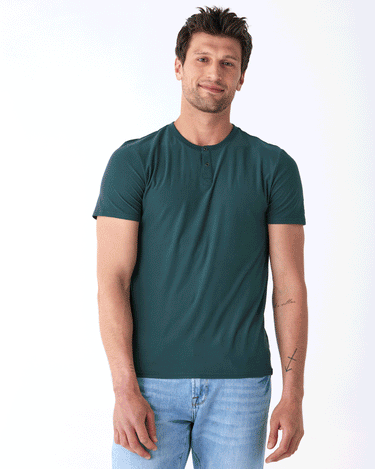 Frederick Luxe Jersey 2 Button Henley Mens Tops Tshirt Short Threads 4 Thought 